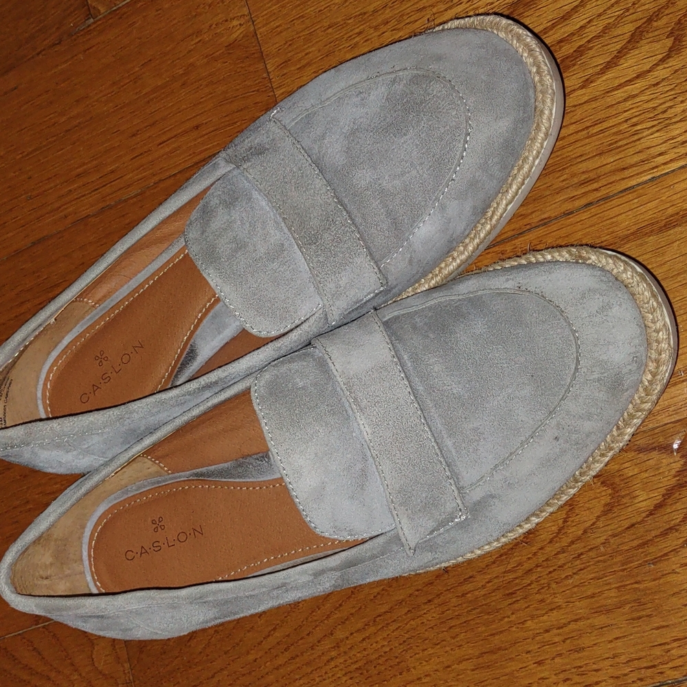 Caslon Light Gray Suede Loafers